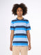 KnowledgeCotton Apparel - Regular block striped t-shirt - GOTS - Campanula